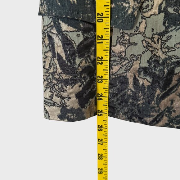 Lafayette 148 Helena Brocade Jacquard Blazer Jacket Green & Gold Women's Size 6 - Picture 13 of 13